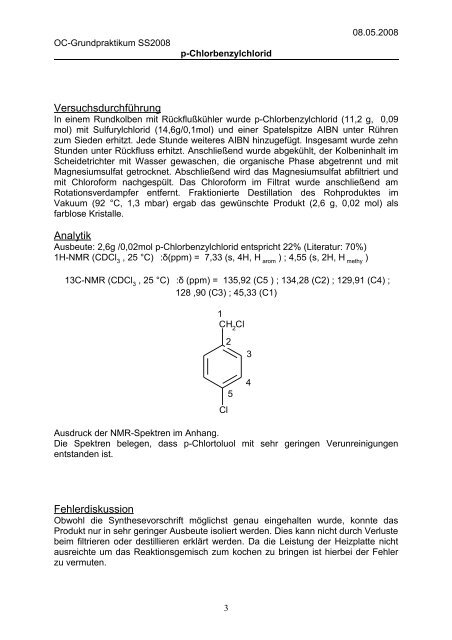 p- Chlorbenzylchlorid.pdf - Humboldt-Universität zu Berlin