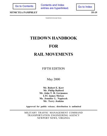 Tiedown Handbook for Rail Movement - U.S. Army