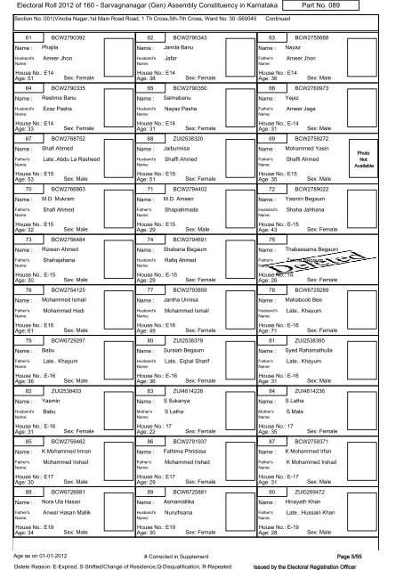 Electoral Roll - 2012