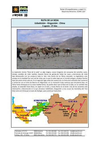 RUTA DE LA SEDA Uzbekistán - Kirgyzstán - China - Rutas 10