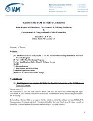 Military & Government Affairs Committee Report - IAM