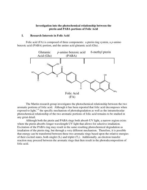Glutamic Acid (Glu) p-amino benzoic acid (PABA) 6-methyl pterin ...