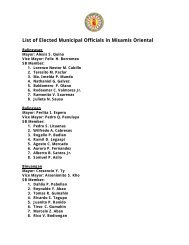 List of Provincial Officials in Region 10 - DILG 10