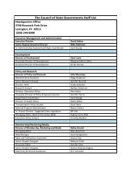 The Council of State Governments Staff List