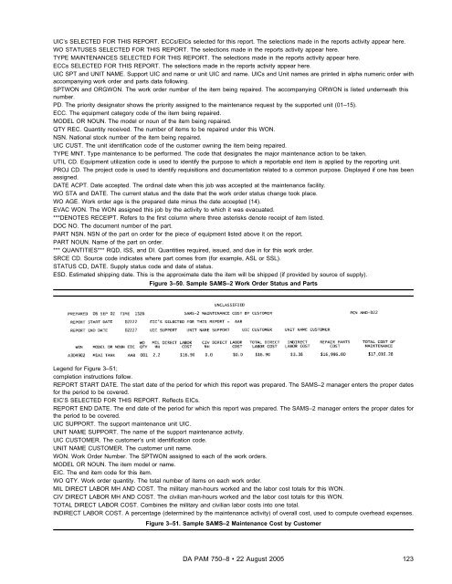 The Army Maintenance Management System (TAMMS) Users Manual