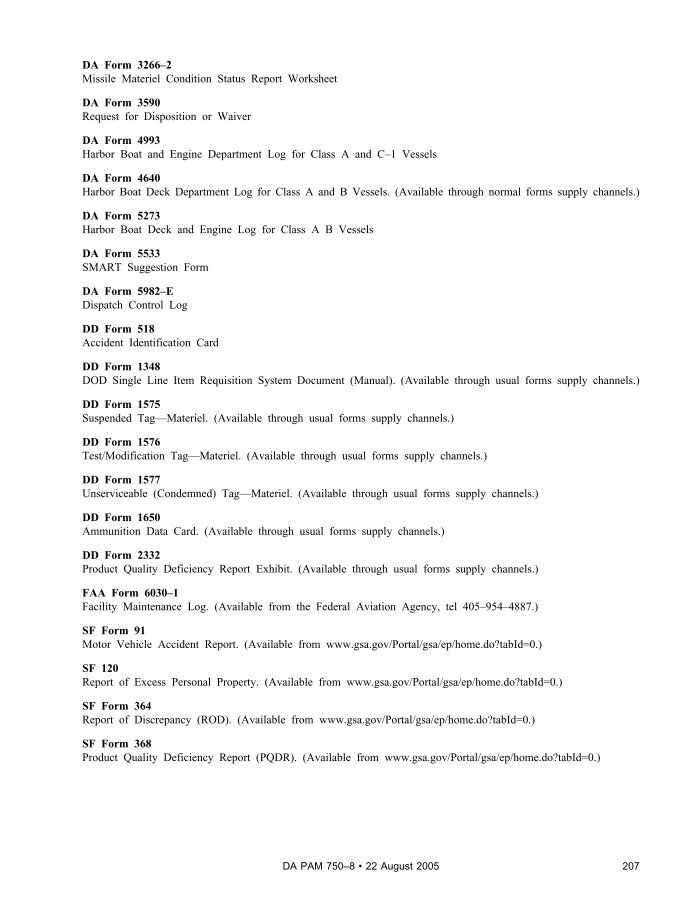 DA Form 5989–E DA Form 5989–E