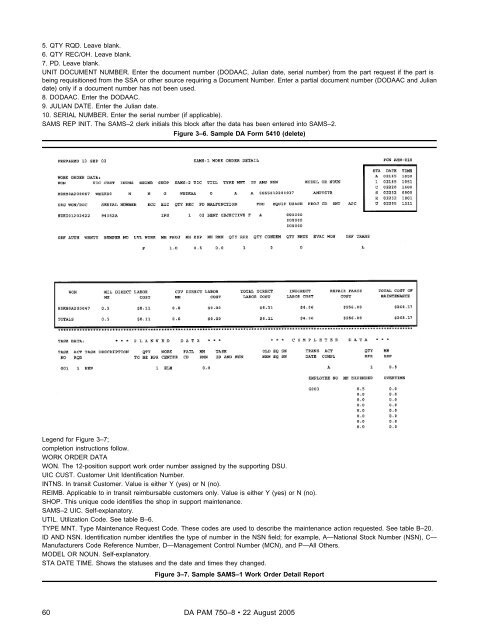 The Army Maintenance Management System (TAMMS) Users Manual