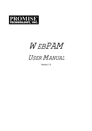 WebPAM User v1.5 - Promise Technology, Inc.