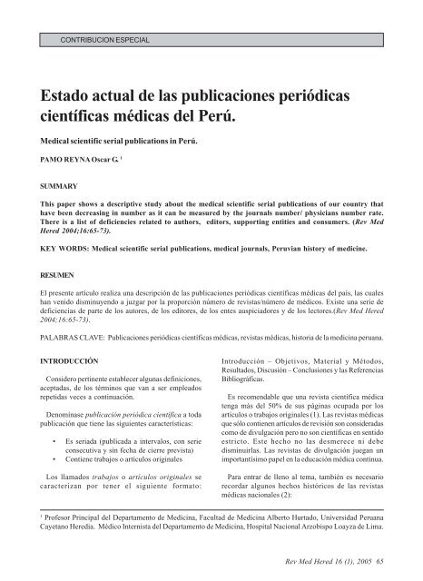 Estado actual de las publicaciones periódicas - SciELO