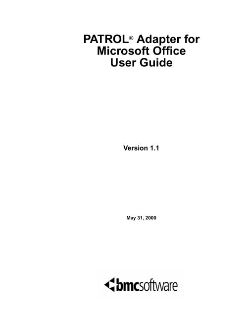 PATROL Adapter for Microsoft User Guide - BMC Communities ...