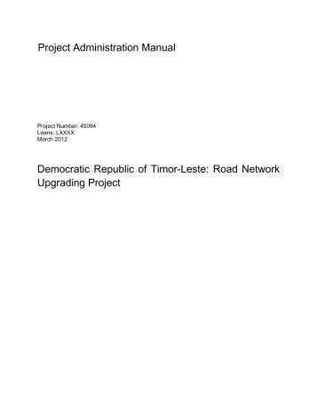 PAM: Timor-Leste: Road Network Upgrading Project - La'o Hamutuk