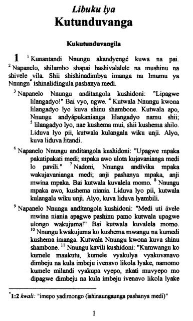 Makonde Bible - Genesis 1 - GospelGo