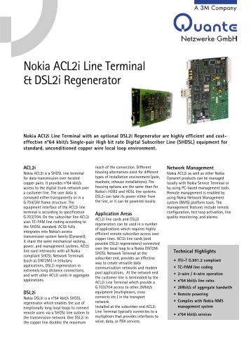 Nokia ACL2i Line Terminal & DSL2i Regenerator - 3M Services GmbH