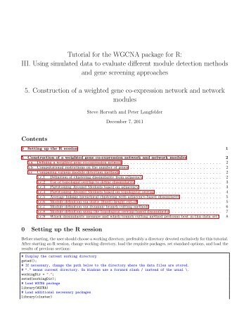 Tutorial for the WGCNA package for R - UCLA Human Genetics