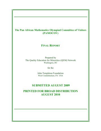 THE PAMOCOV's FINAL REPORT (.pdf) - (QEM) Network