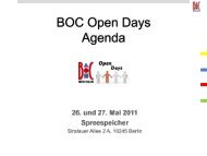 BOC Open Days Agenda - C1 WPS GmbH