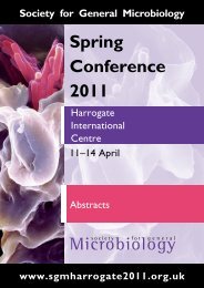 Spring Conference 2011 - Society for General Microbiology