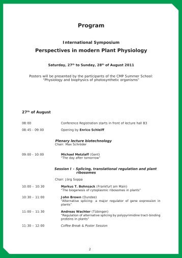 Symposium schedule - CMP
