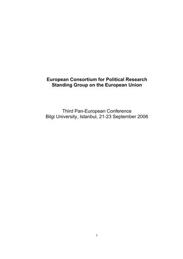 European Consortium for Political Research Standing Group on the ...