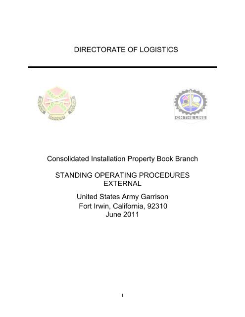DIRECTORATE OF LOGISTICS Consolidated Installation ... - Fort Irwin