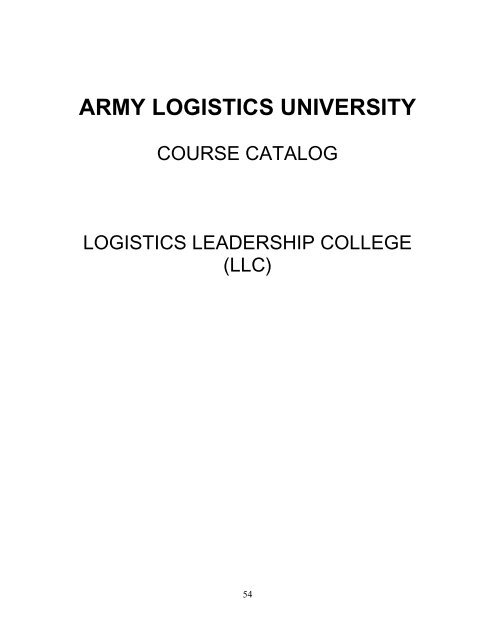 FORWARD - Army Logistics University - U.S. Army