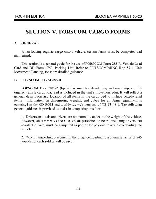 TEA PAM 55-20 Tiedown Handbook for Truck - Military Surface ...