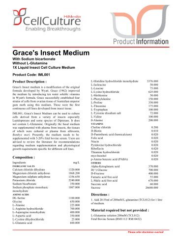 Grace's Insect Medium - Himedia Laboratories