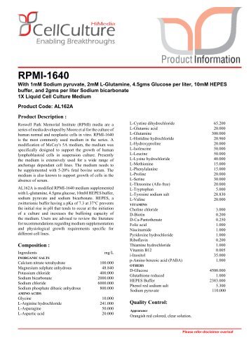 RPMI-1640 - Himedia Laboratories