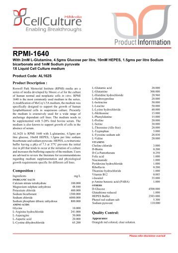 RPMI-1640 - Himedia Laboratories