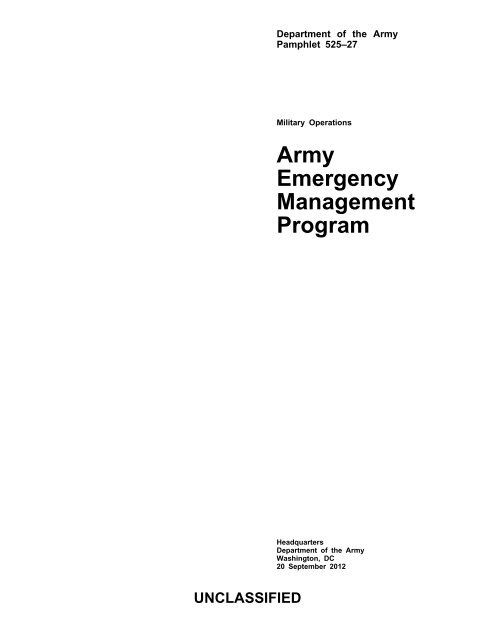 Army Emergency Management Program - Federation of American ...