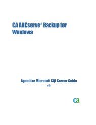 CA ARCserve Backup for Windows Agent for Microsoft SQL Server ...