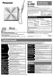 SL-J900 - Operating Manuals for Panasonic Products - Panasonic