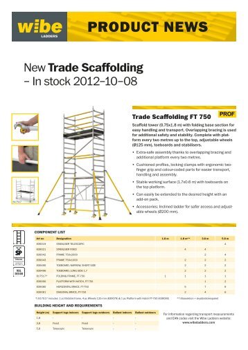 Product news FT 750 (pdf) - Wibe Ladders