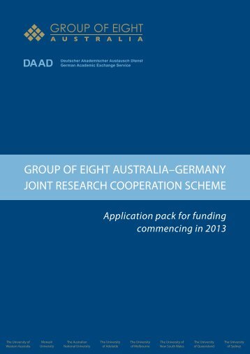 group of eight australia–germany joint research cooperation ... - DAAD