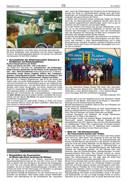 Mitteilungsblatt Ausgabe 27 - 2011 - Verbandsgemeinde Nassau