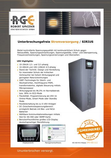 SIRIUS - RGE Robert Gmeiner Energietechnik GmbH