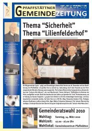 Thema “Sicherheit” Thema “Lilienfelderhof ” - Pfaffstätten