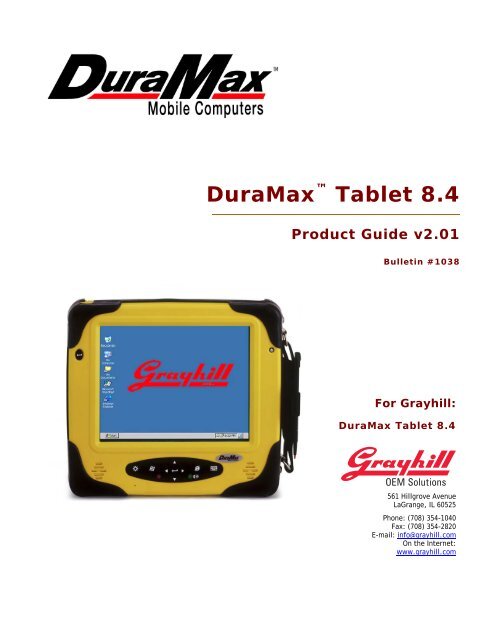 DuraMax™ Tablet 8.4 - Grayhill, Inc.