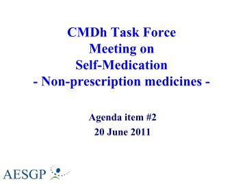 CMDh Task Force Meeting on Self-Medication - Non-prescription ...