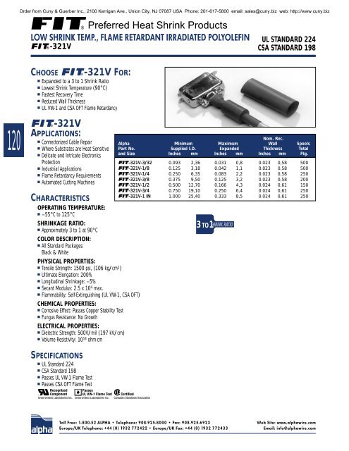 Alpha Wire Company MASTER CATALOG - Cuny & Guerber, Inc.