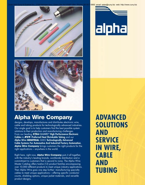 Alpha Wire Company MASTER CATALOG - Cuny & Guerber, Inc.