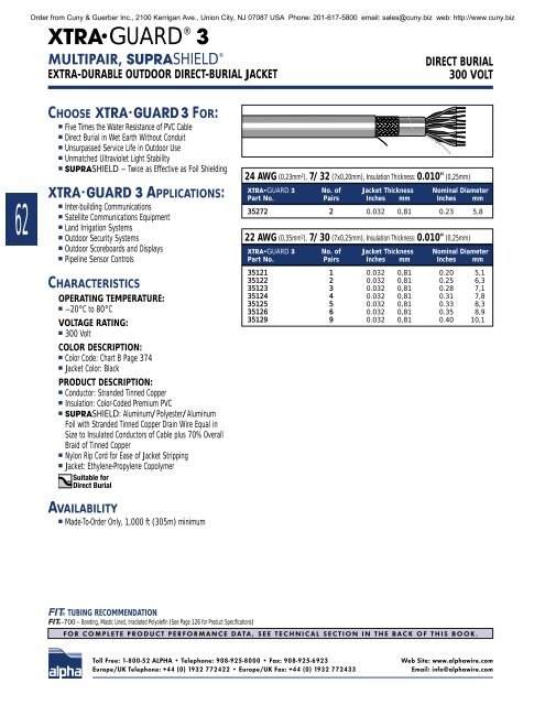 Alpha Wire Company MASTER CATALOG - Cuny & Guerber, Inc.