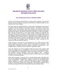 welbeck defence sixth form college information pack - TQ Education ...