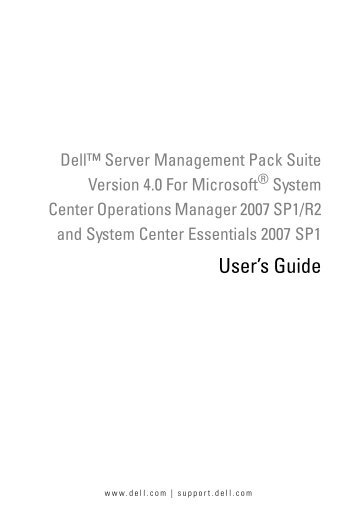 Dell™ Server Management Pack Suite for MSCOM and - Dell Support