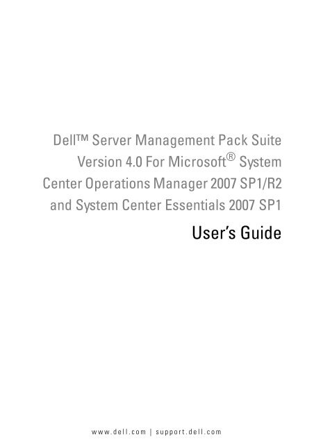 Dell™ Server Management Pack Suite for MSCOM and - Dell Support