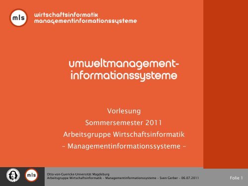 umweltmanagement- informationssysteme - Otto-von-Guericke ...