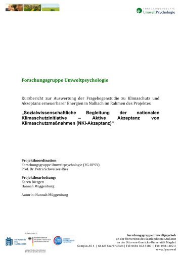 Forschungsgruppe Umweltpsychologie