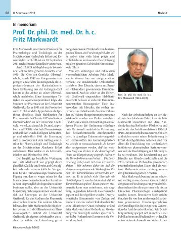 Prof. Dr. phil. Dr. med. Dr. h. c. Fritz Markwardt