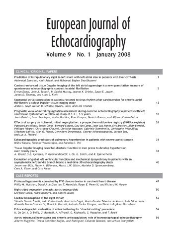 European Journal of Echocardiography - EHJ Cardiovascular ...