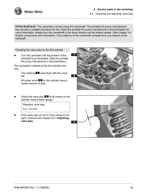 SERVICE MANUAL - Weber Motor: Weber Motor